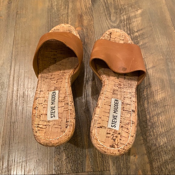 Steve Madden Surg camel leather cork wedges - Picture 10 of 14